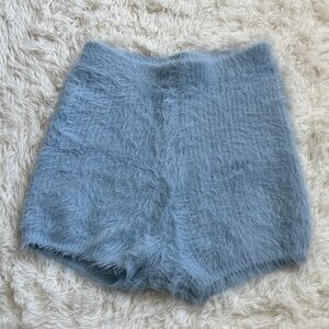 (Zara) Fuzzy Blue Lounge Shorts